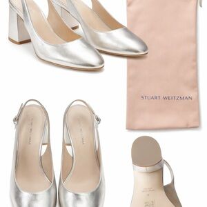 Stuart Weitzman Metallic Silver Heels